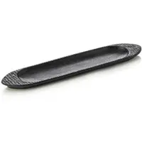 WAS Germany 2x Sushi Platte Set MAYA LANA, 45,5 x 10 x 2 cm, Porzellan schwarz