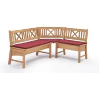 58 aufm Kessel ECKBANK Deborah 204 x 177 x 87 Massivholz Buche lackiert/Weinrot