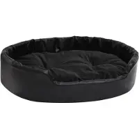 vidaXL Hundebett Schwarz 90x79x20 cm Plüsch und Kunstleder