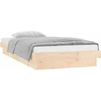 vidaXL Massivholzbett mit LED-Beleuchtung 100x200 cm