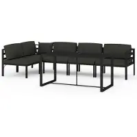 vidaXL 6-tlg. Garten-Lounge-Set mit Kissen Aluminium Anthrazit