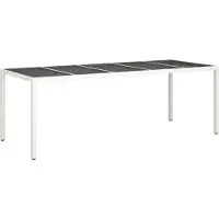 vidaXL Gartentisch Weiß 250x100x75 cm Poly Rattan und Hartglas