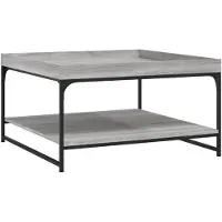 vidaXL Couchtisch Grau Sonoma 80x80x45 cm Holzwerkstoff und Eisen