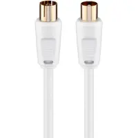 Goobay Antennen Anschlusskabel, 100% geschirmt, vergoldet, Weiss, 7.5 m