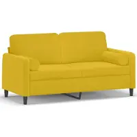 vidaXL 2-Sitzer-Sofa mit Zierkissen Gelb 140 cm Samt