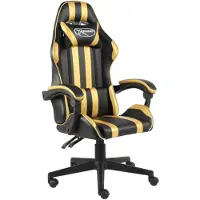 vidaXL Gaming-Stuhl Schwarz und Golden Kunstleder