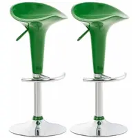 CLP 2er Set Barhocker Saddle mit drehbarem Kunsttoffsitz und Fußablage | Farbe grün