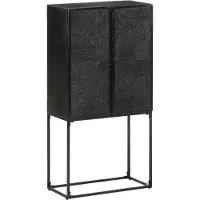 vidaXL Sideboard Schwarz 60x30x120 cm Massivholz Akazie und Mango