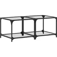 vidaXL Couchtische mit Glasplatte 2 Stk. Transparent 50x50x40 cm Stahl