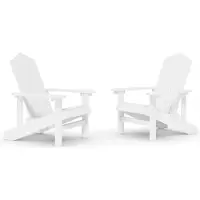 vidaXL Adirondack-Gartenstühle 2 Stk. HDPE Weiß