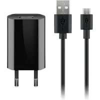 Goobay Micro USB-Ladeset 1 A, Netzteil mit Micro USB Kabel 1m (Schwarz)