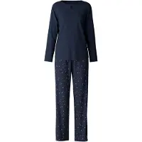 Calida Schlafanzug "Sweet Dreams" 2 tlg. lockere Passform, Rundhals, Interlock-Qualität, Langarm, weich