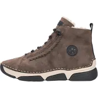 Rieker Winterboots , Damen, Gr. 36, Warmfutter, braun (braun, schwarz), Lederimitat, Schuhe Winterboots, Winterstiefelette, Outdoorboots, Warmfutter, mit Innenreißverschluss, Topseller