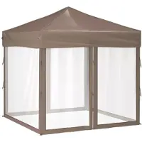 vidaXL Partyzelt Faltbar mit Seitenwänden Taupe 2x2 m