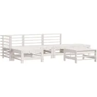 vidaXL 6-tlg. Garten-Lounge-Set Weiß Massivholz Kiefer