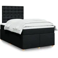 vidaXL Boxspringbett mit Matratze Schwarz 120x200 cm Stoff