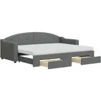 vidaXL Tagesbett Ausziehbar mit Schubladen Dunkelgrau 80x200 cm Stoff
