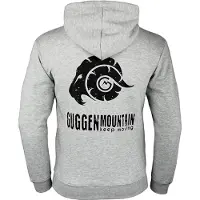 Guggen Mountain Herren Wandern Kapuzenpullover H06 mit Reißverschluss mit Logo Hellgrau