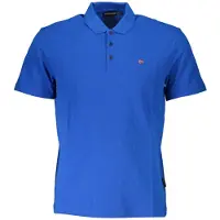 Napapijri Herren Kurzarm-Poloshirt Blau - Regular Fit, Stickerei, 3 Knöpfe