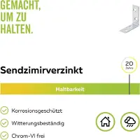 Alberts Stuhlwinkel aus Stahl, galvanisch verzinkt dickschichtpassiviert | Holzverbinder