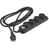 Chilitec Gartensteckdosenleiste für Aussen, 4-fach IP44, H07RN-F 3G1,5mm², Zuleitung 3m