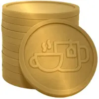 Combicraft Wertmarken Chip Gold mit Kaffee- und Teetasse Prägung - 250 Stück