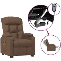 vidaXL Relaxsessel Elektrisch Braun Stoff