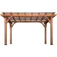 Backyard Discovery Pergola aus Holz 305 x 426 cm | Terrassenüberdachung freistehend für den Garten | Pavillon / Gartenpavillon / Holzpergola