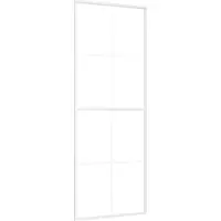 vidaXL Schiebetür ESG-Glas und Aluminium 76x205 cm Schwarz