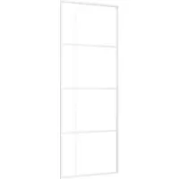 vidaXL Schiebetür ESG-Glas und Aluminium 76x205 cm Weiß