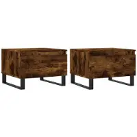 vidaXL Couchtische 2 Stk. Räuchereiche 50x46x35 cm Holzwerkstoff