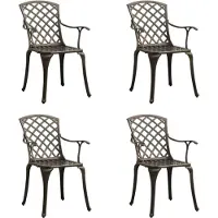 vidaXL Gartenstühle 4 Stk. Aluminiumguss Bronzen