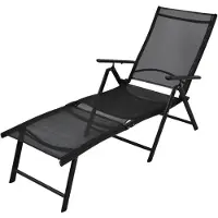 vidaXL Sonnenliege Klappbar Aluminium Schwarz