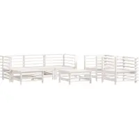 vidaXL 7-tlg. Garten-Lounge-Set Weiß Massivholz Kiefer