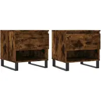 vidaXL Couchtische 2 Stk. Räuchereiche 50x46x50 cm Holzwerkstoff