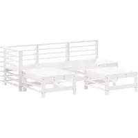 vidaXL 5-tlg. Garten-Lounge-Set Weiß Massivholz Kiefer
