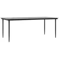 vidaXL Garten-Esstisch Schwarz 200x100x74 cm Stahl und Hartglas