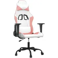 vidaXL Gaming-Stuhl Weiß und Rosa Kunstleder