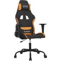 vidaXL Gaming-Stuhl mit Massagefunktion Schwarz und Orange Stoff