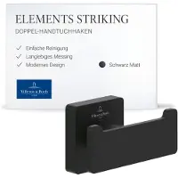 Villeroy & Boch Elements - Striking Doppel-Handtuchhaken, 80 x 44 x 45 mm