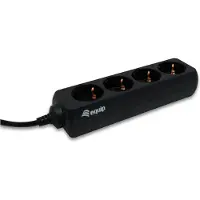 Equip 4-Anschluß Steckdosenleiste, 1,1 m, Typ F, Schwarz, 4 AC-Ausgänge, 100 - 240 V, 50 - 60 Hz