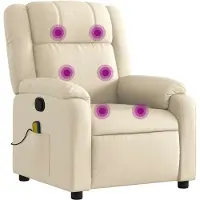 vidaXL Massage-Relaxsessel, cremefarbener Stoff