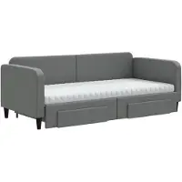 vidaXL Tagesbett Ausziehbar mit Schubladen Dunkelgrau 90x190 cm Stoff