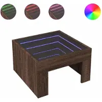 vidaXL Couchtisch mit Infinity-LED Braun Eichen-Optik 50x50x30 cm
