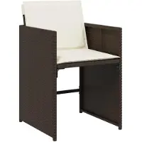 vidaXL 15-tlg. Garten-Essgruppe mit Kissen Braun Poly Rattan