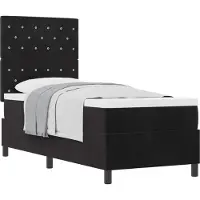 vidaXL Boxspringbett mit Matratze Schwarz 80 x 200 cm Stoff
