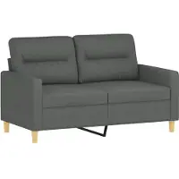 vidaXL 3-tlg. Sofagarnitur mit Kissen Dunkelgrau Stoff
