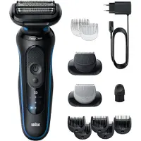 Braun Series 5 52-B1650S, Folienschaber, Blau, Tasten, Akku, Lithium-Ion (Li-Ion), Integrierte Batterie