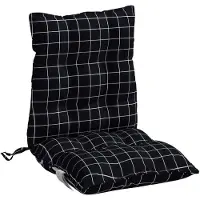 vidaXL Niedriglehner-Auflagen 6 Stk. Schwarz Karomuster Oxford-Gewebe