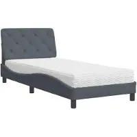 vidaXL Bett mit Matratze Dunkelgrau 90x200 cm Samt